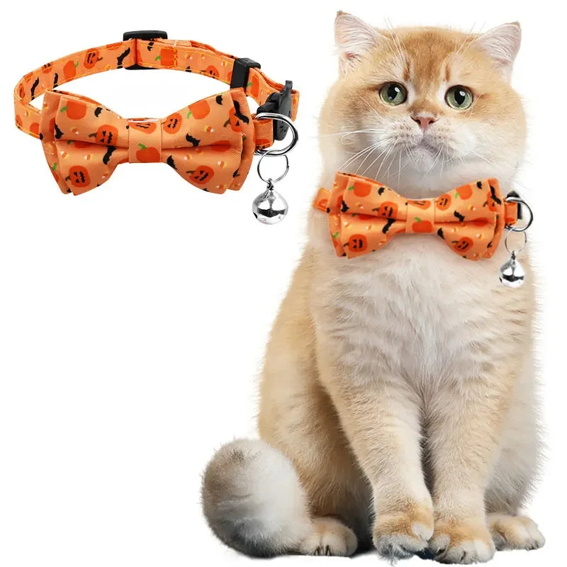 Pet Halloween Bow Collars