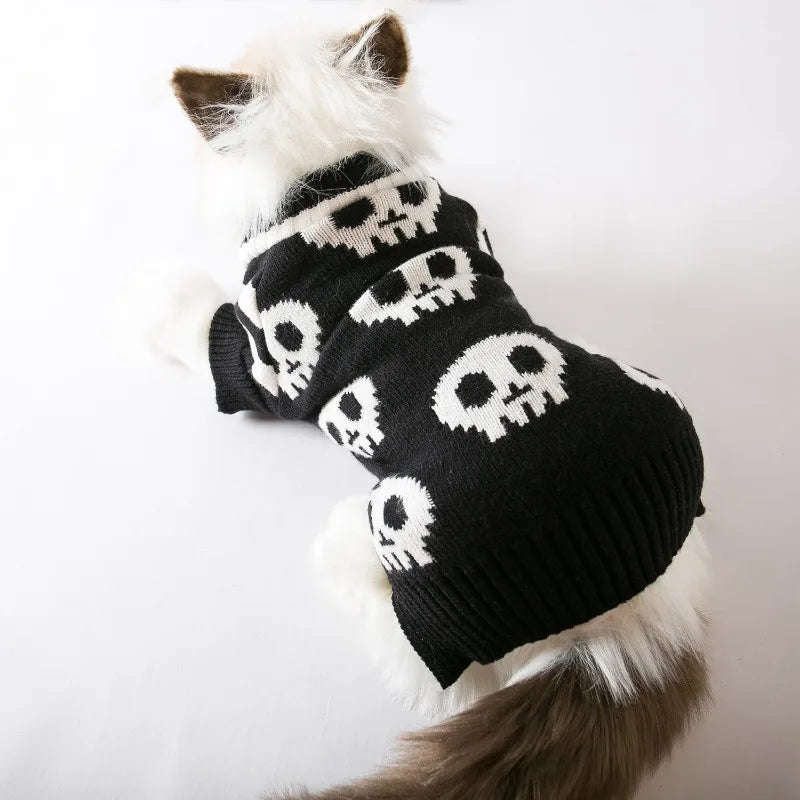 Dog and Cat Cosy Halloween Skull sweater