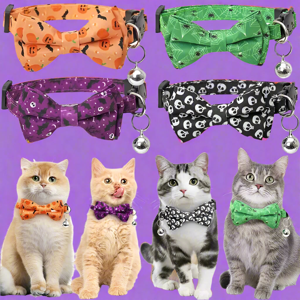 Pet Halloween Bow Collars