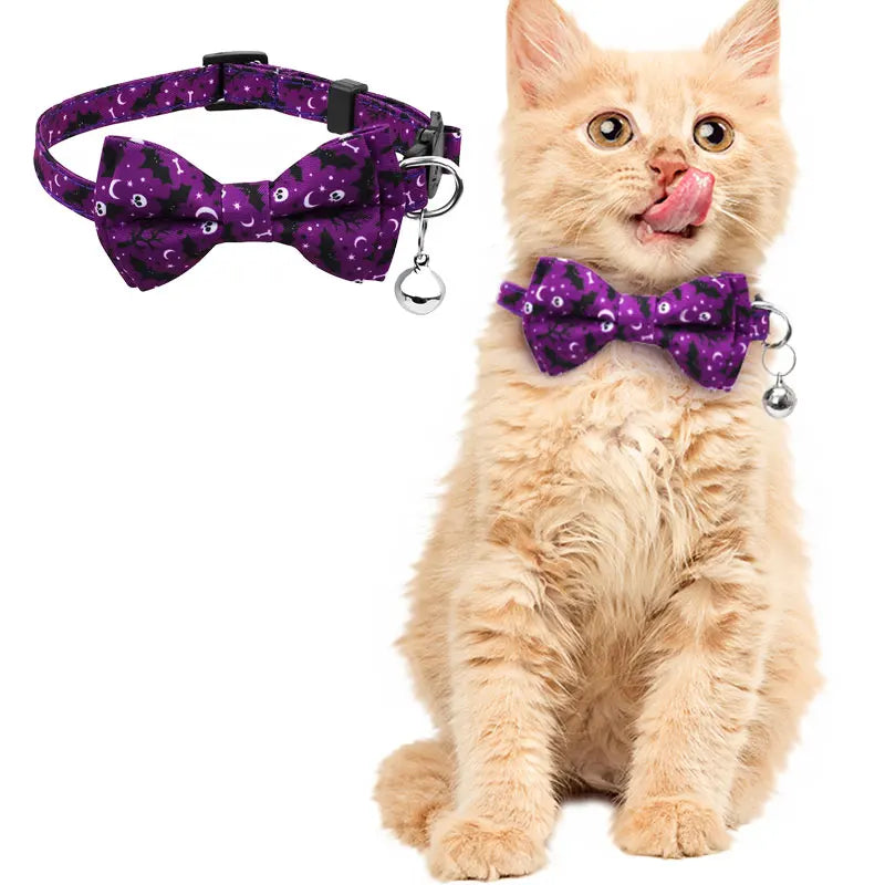 Pet Halloween Bow Collars