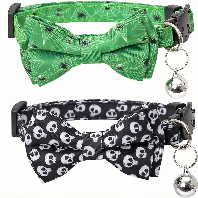 Pet Halloween Bow Collars