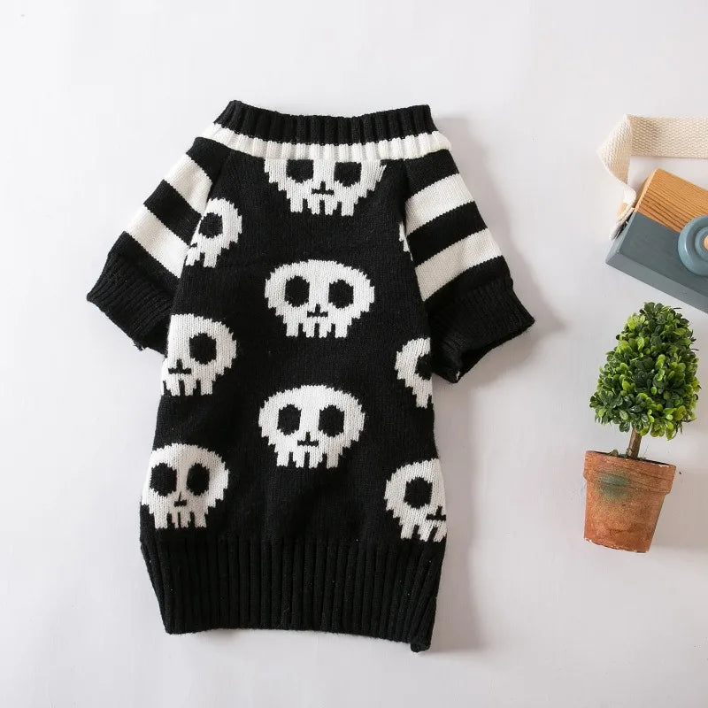 Dog and Cat Cosy Halloween Skull sweater