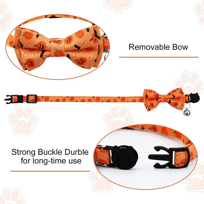 Pet Halloween Bow Collars