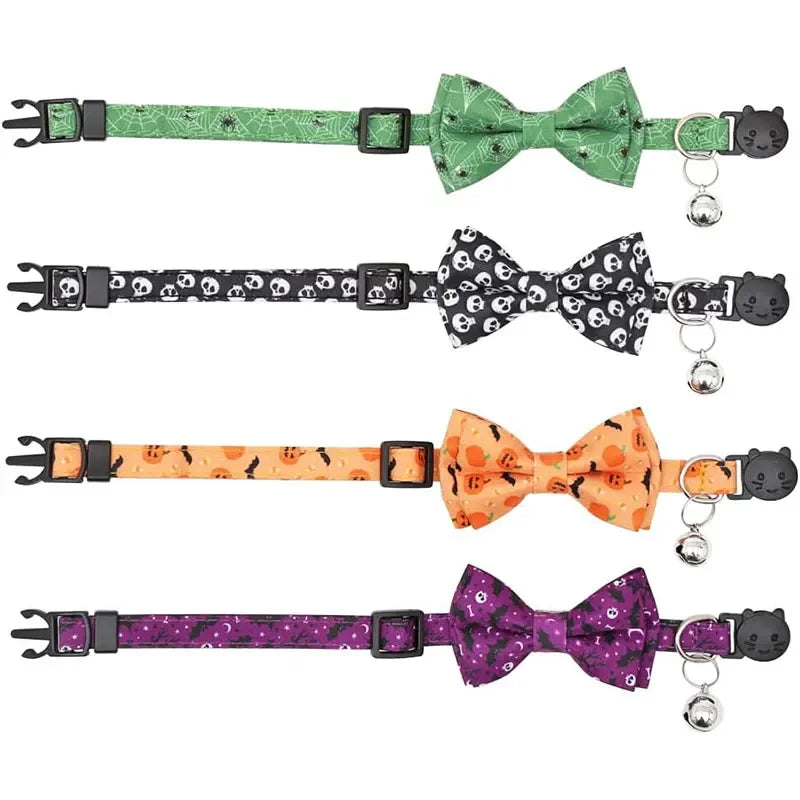 Pet Halloween Bow Collars