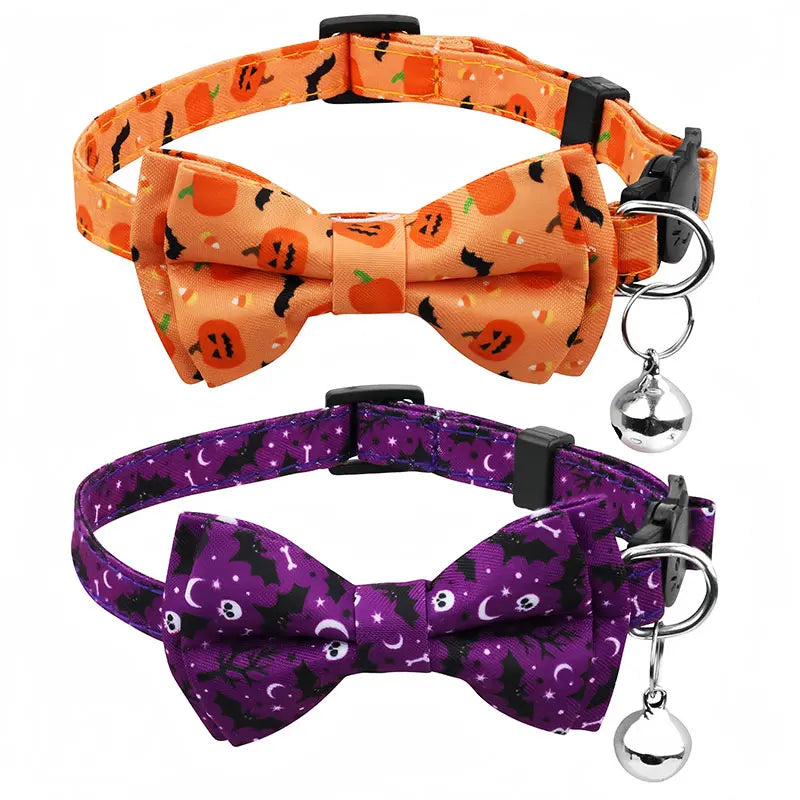 Pet Halloween Bow Collars